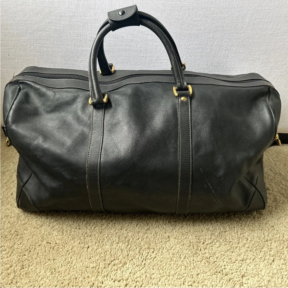 Black Gucci Leather Men's Duffel Bag - Picture 2 of 14